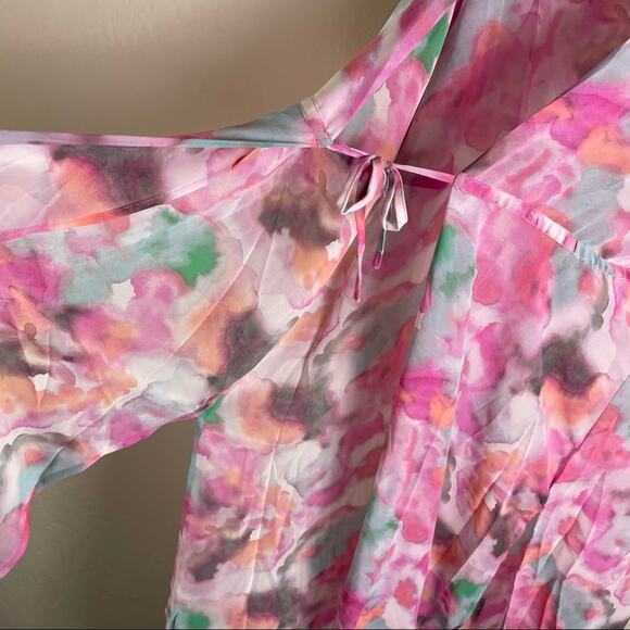 Torrid Multi Watercolor Tie-Front Duster Kimono 2X NWT - Picture 9 of 11